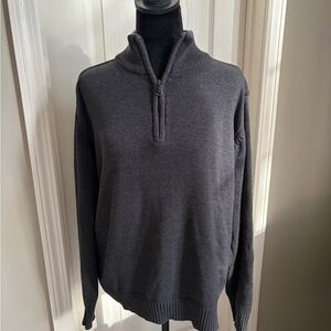 Oscar de la Renta Charcoal Zip-Up Sweater